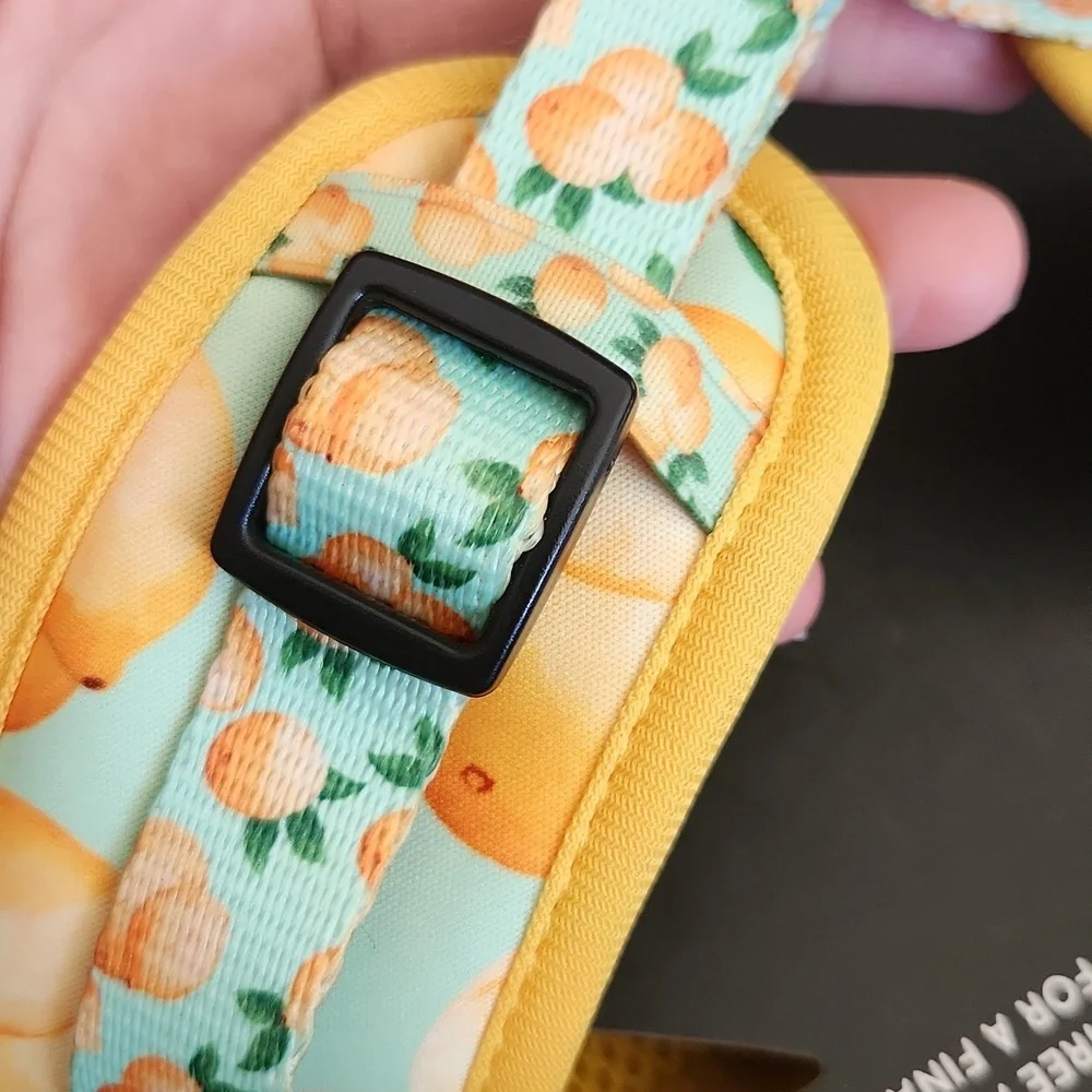 Sassy Woof Adjustable Dog Harness Lemon Print NWT Size L